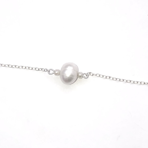 Dainty Sterling Silver Freshwater Pearl Bracelet - Picture 5 of 11